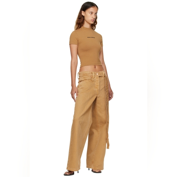 Alexander Wang Brown Belted Raver Jeans size 24 BNWT - Picture 3 of 13